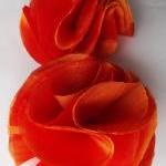 Orange Pom Pom Flowers Handmade Appliques..