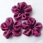 Cranberry Flowers Handmade Appliques..