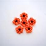 Handmade Neon Orange Medium Ribbon Flower..