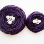 Purple Roses Handmade Appliques Embellishment 5..