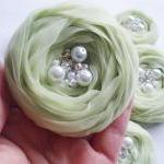 Mint Green Roses Handmade Appliques Embellishment..