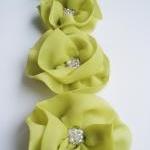 Lime Flowers Handmade Appliques Embellishments(4..