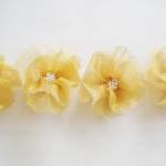 Yellow Flowers Handmade Appliques Embellishments(4..
