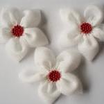 White Flowers Handmade Appliques Embellishments(3..