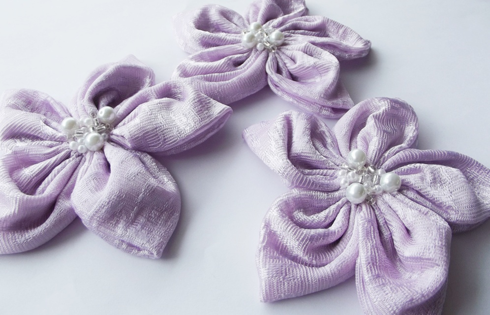 Lilac Flowers Handmade Appliques Embellishments(3 Pcs)