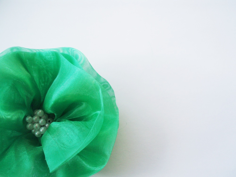 Emerald Green Flowers Handmade Appliques Embellishments(4 Pcs)
