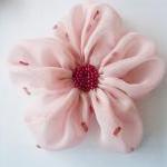 Pink Chiffon Flowers Handmade Appliques..